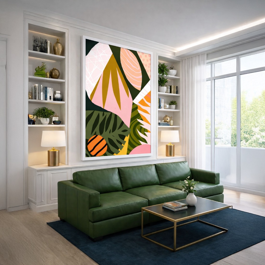 Quadro Canvas Abstrato Folhas Botânicas