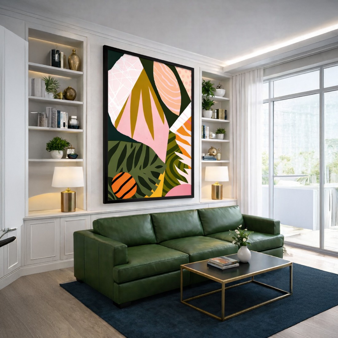 Quadro Canvas Abstrato Folhas Botânicas