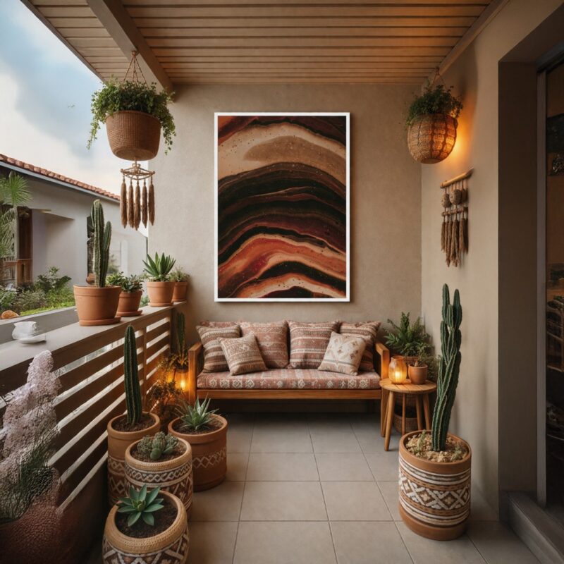 Quadro Canvas Abstrato Mármore Tons Terrosos