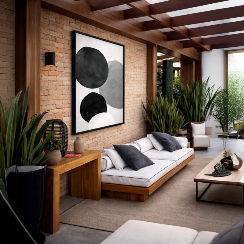 Quadro Canvas Abstrato Minimalismo Cinza