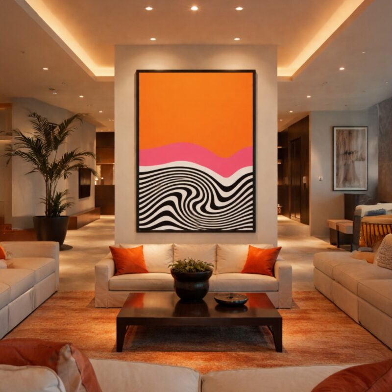 Quadro Canvas Abstrato Minimalismo Psicodélico