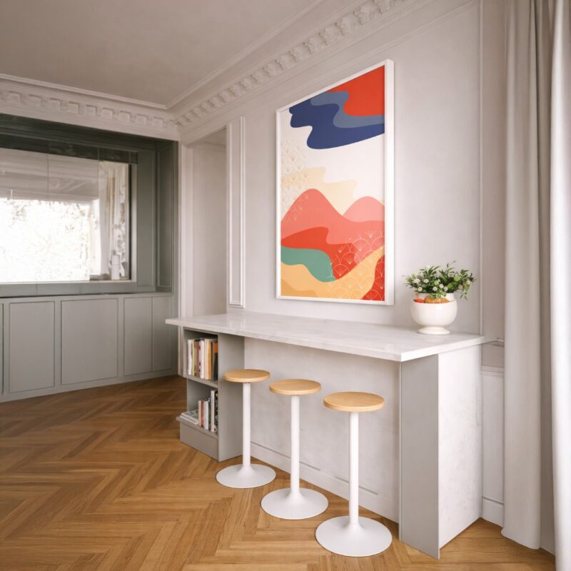 Quadro Canvas Abstrato Monte Fuji Sol Nascente