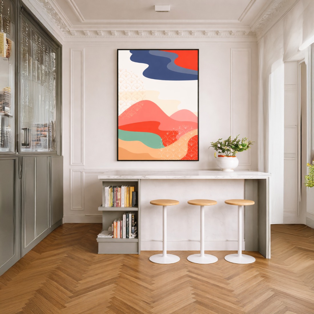 Quadro Canvas Abstrato Monte Fuji Sol Nascente