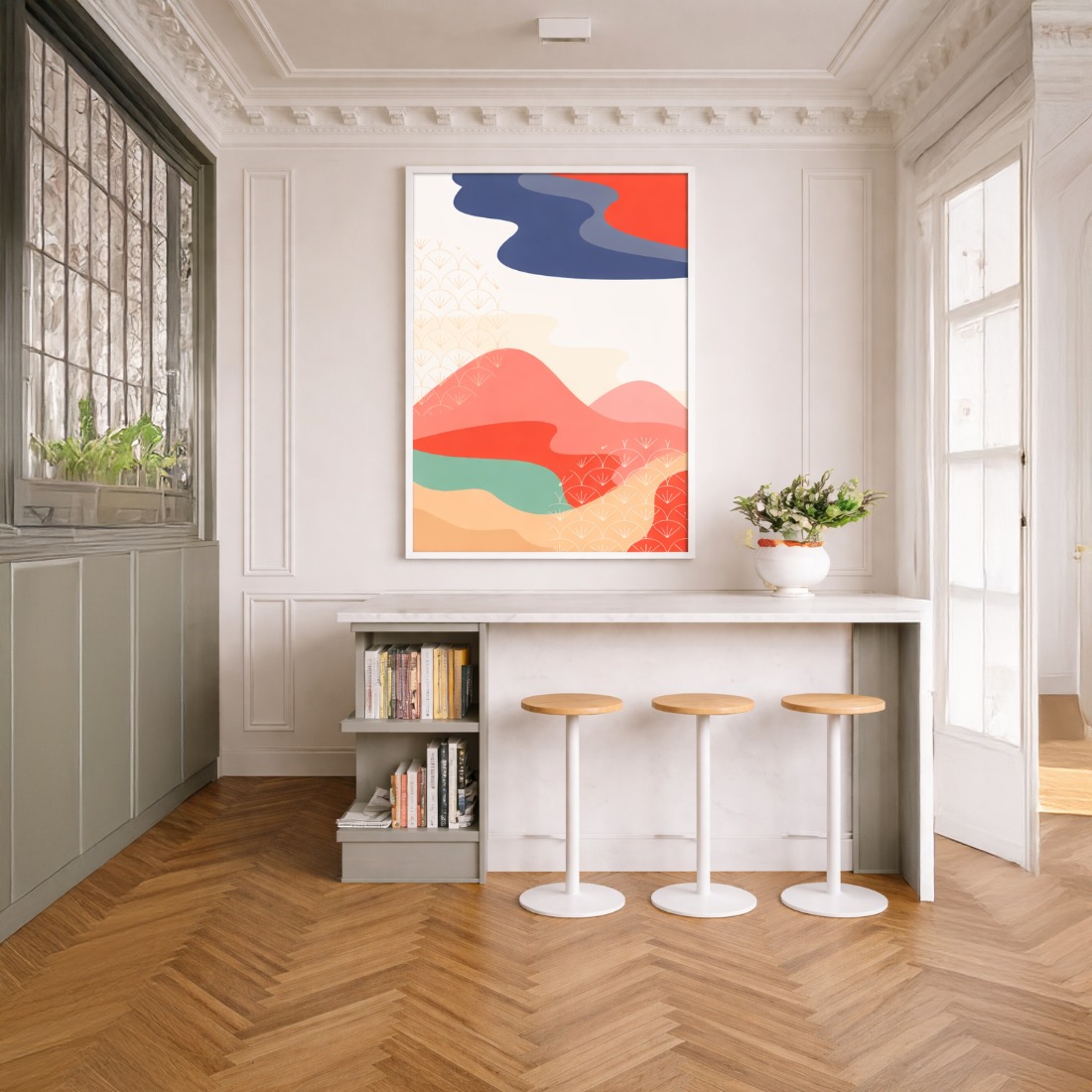 Quadro Canvas Abstrato Monte Fuji Sol Nascente