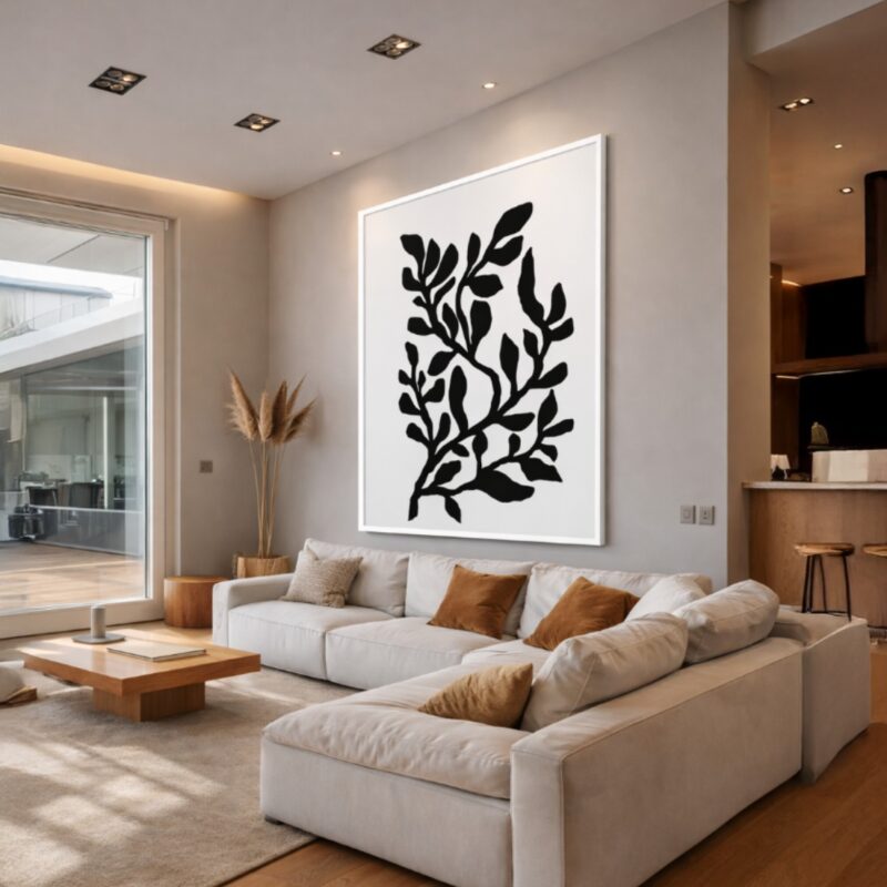 Quadro Canvas Abstrato Silhueta Arte Black