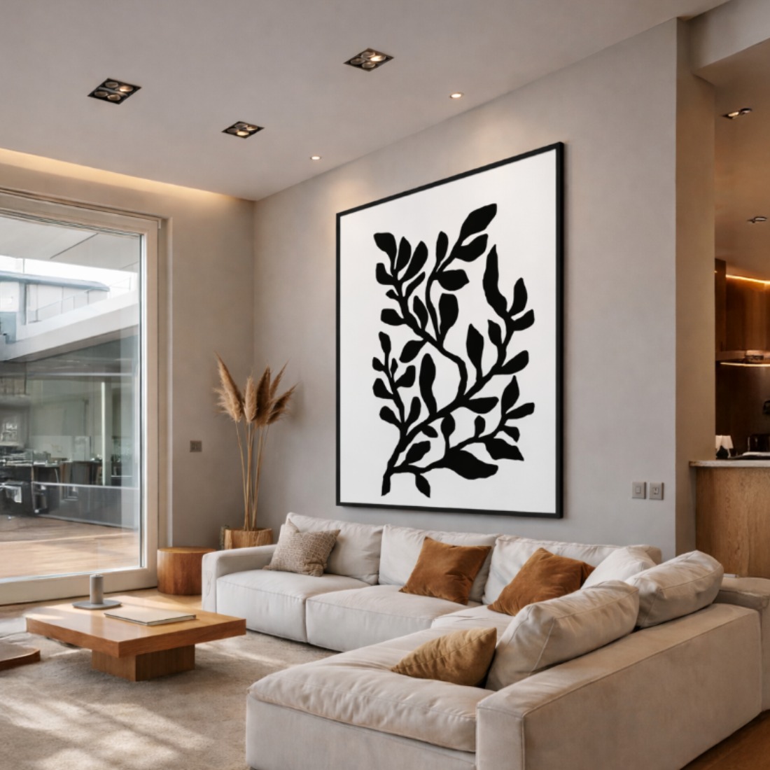 Quadro Canvas Abstrato Silhueta Arte Black
