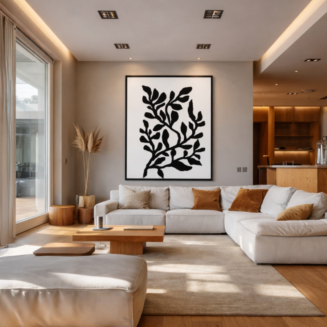Quadro Canvas Abstrato Silhueta Arte Black