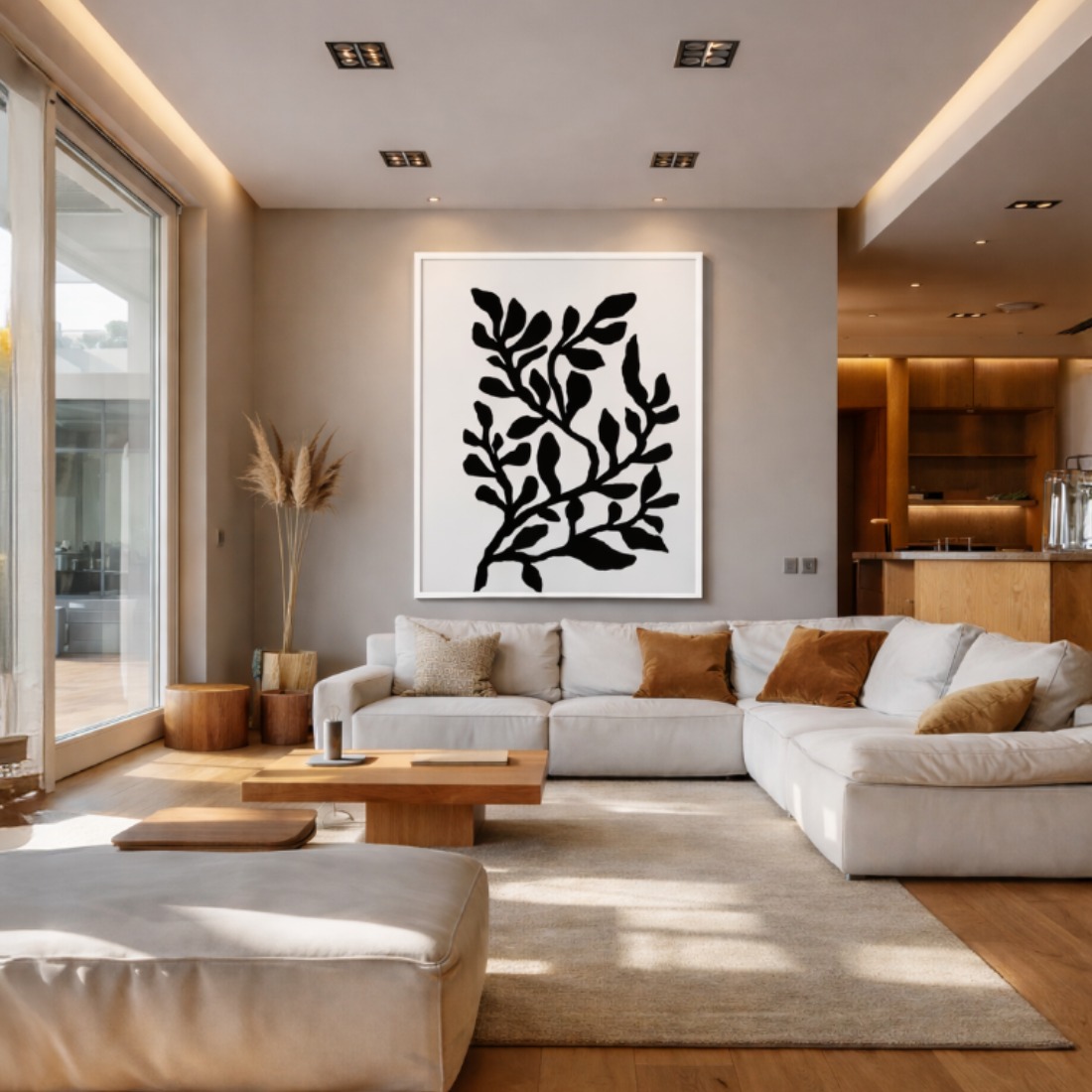 Quadro Canvas Abstrato Silhueta Arte Black