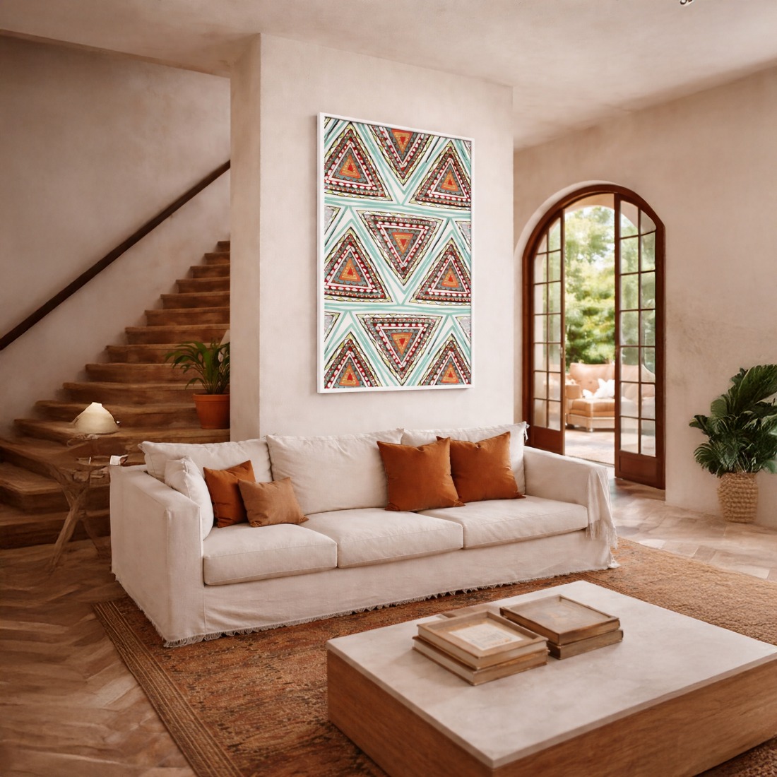 Quadro Canvas Abstrato Tribal Moderno