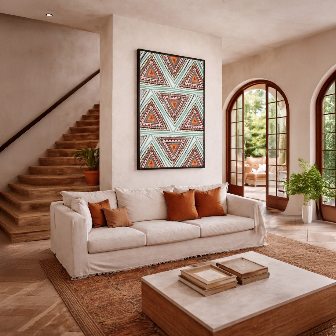 Quadro Canvas Abstrato Tribal Moderno
