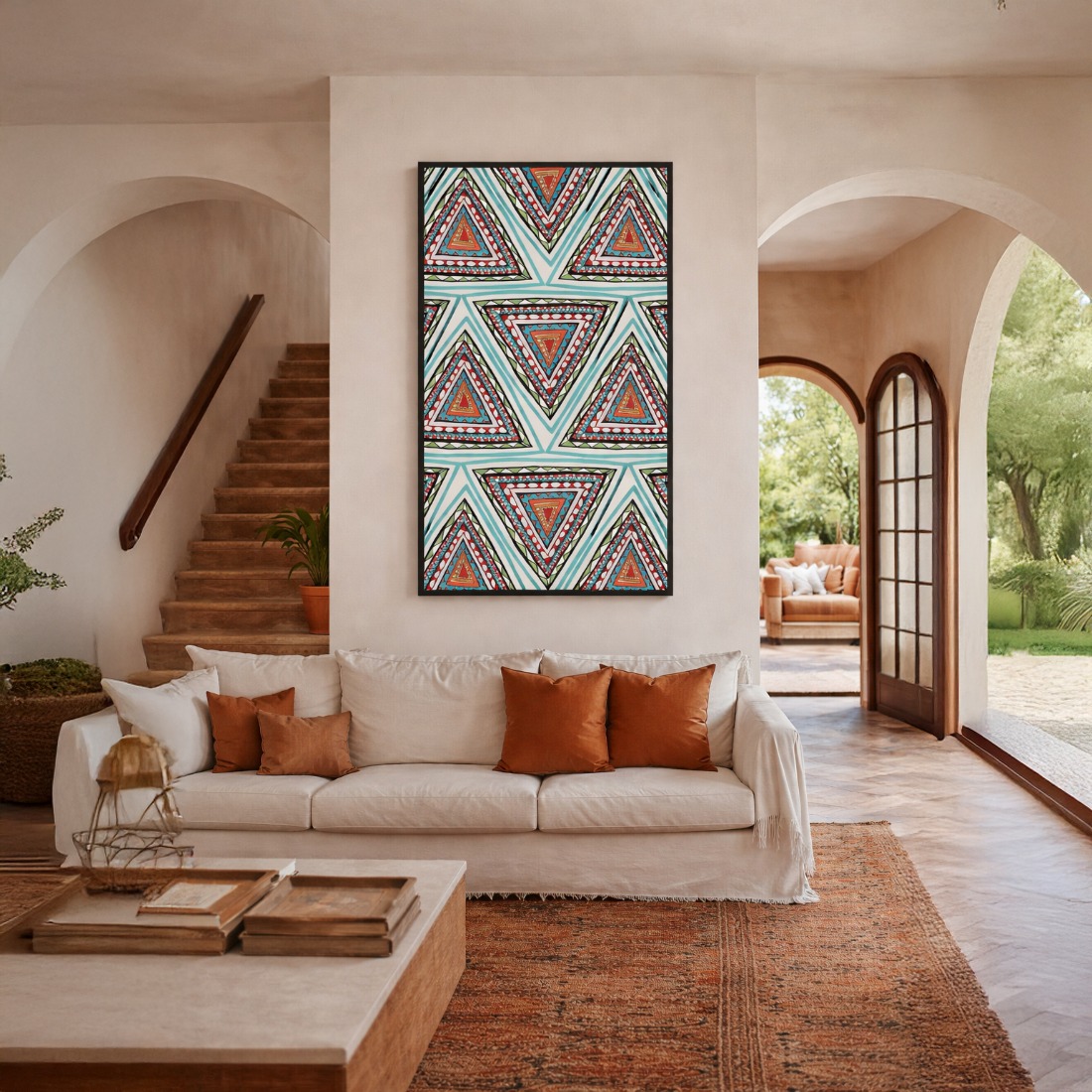 Quadro Canvas Abstrato Tribal Moderno