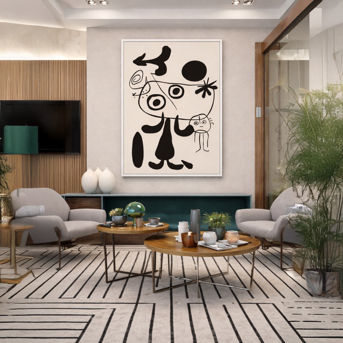 Quadro Canvas Abstrato Vocabulário Sinais Primitivos