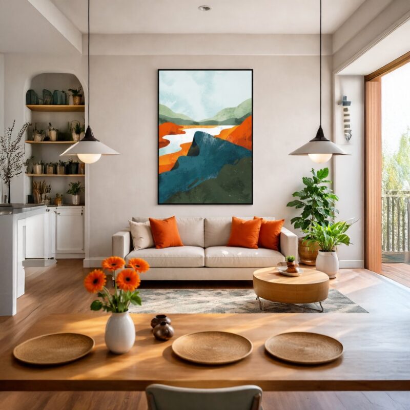 Quadro Canvas Abstrato de Paisagem