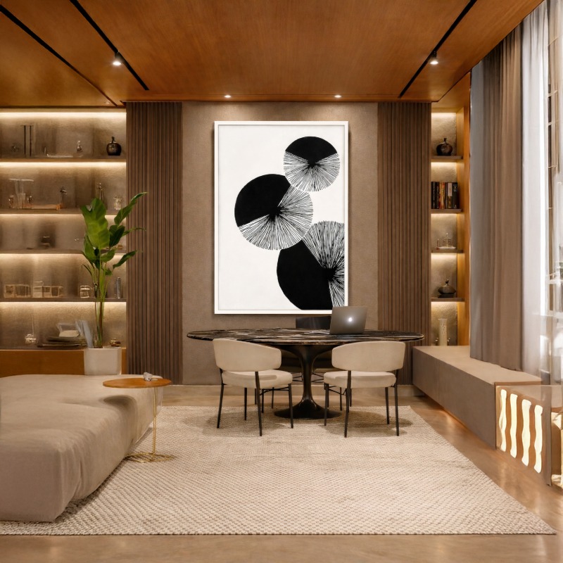 Quadro Canvas Círculos Efeito Textura