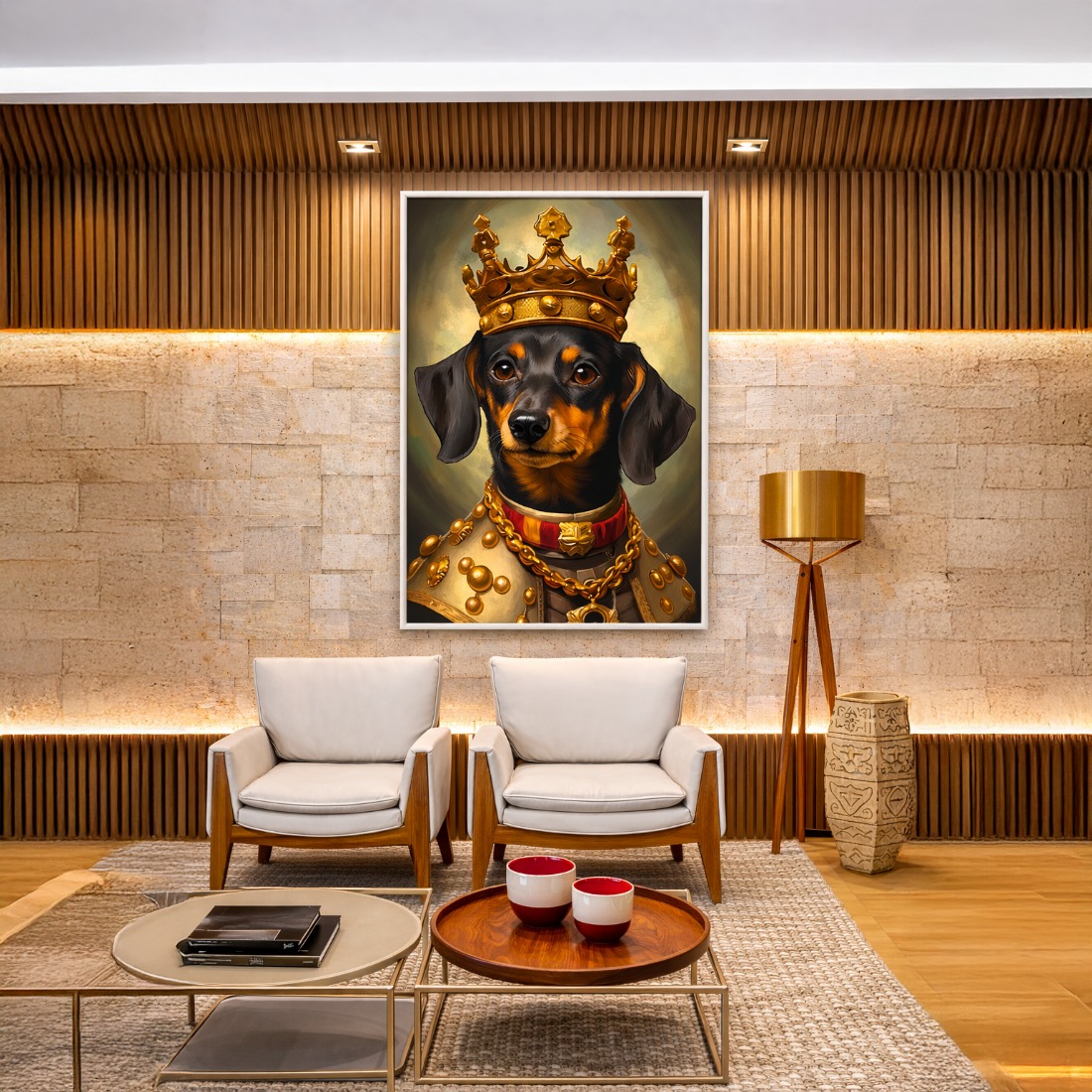 Quadro Canvas Dachshund The King