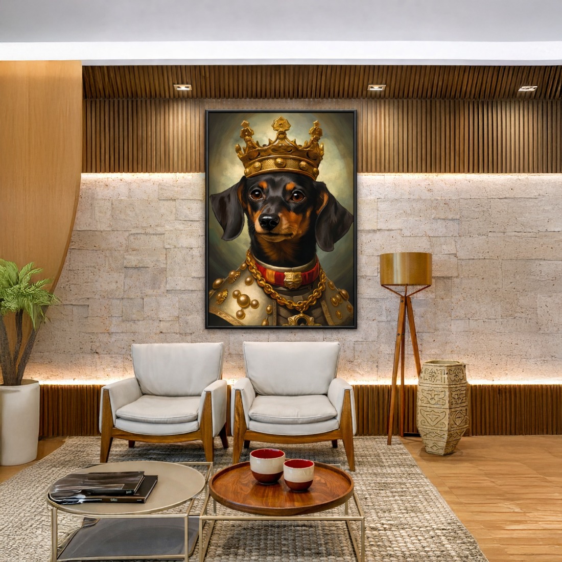 Quadro Canvas Dachshund The King