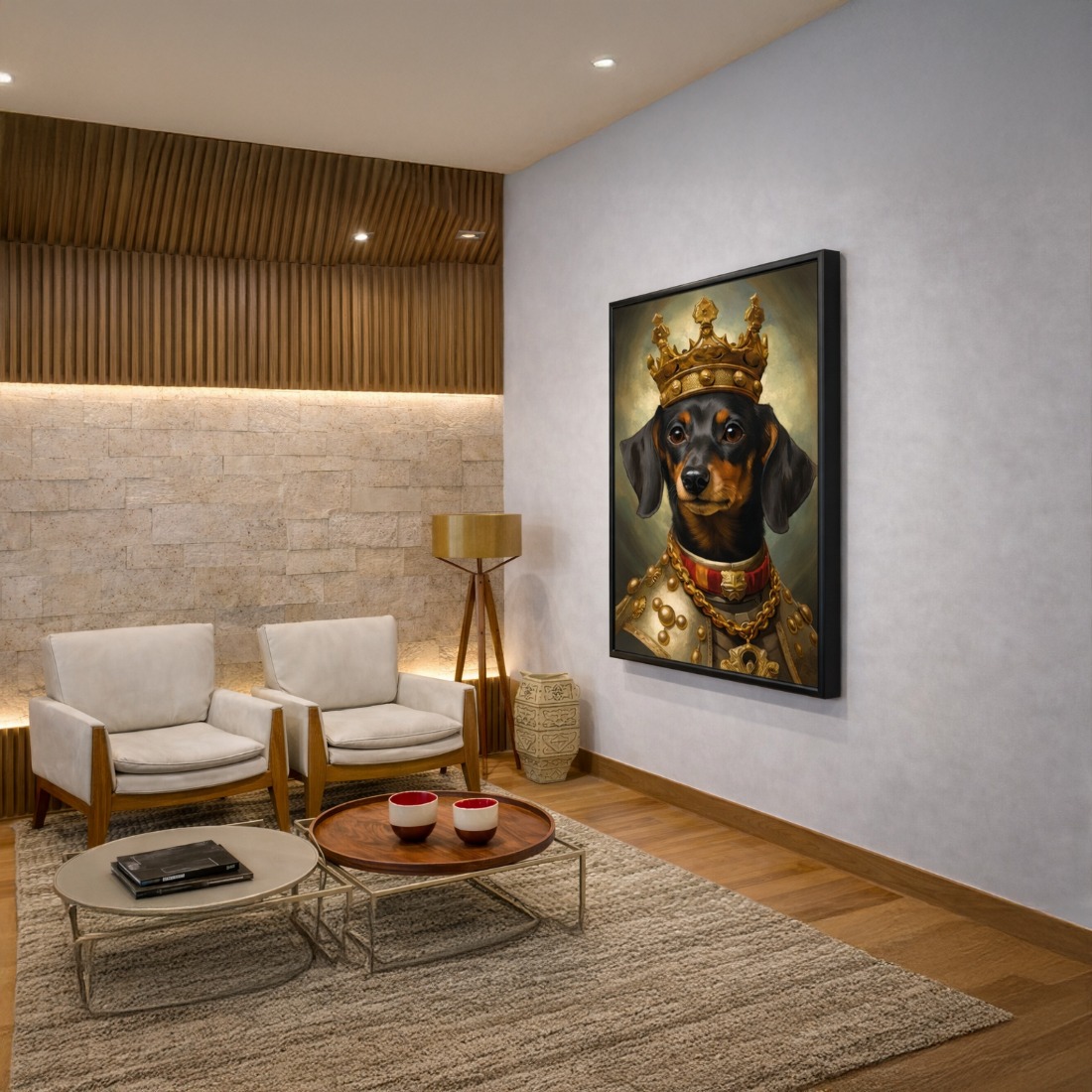 Quadro Canvas Dachshund The King