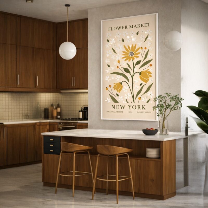 Quadro Canvas Flower Market Floral Vintage