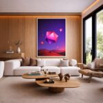Quadro Canvas Formas Geométricas Estrelas Cadente