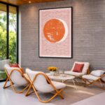 Quadro Canvas Sol Abstrato Arte Mid-Century