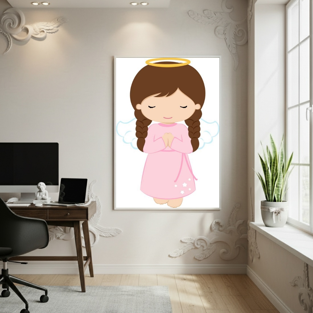 Quadro Decorativo Anjo Das Crianças - 70x50cm