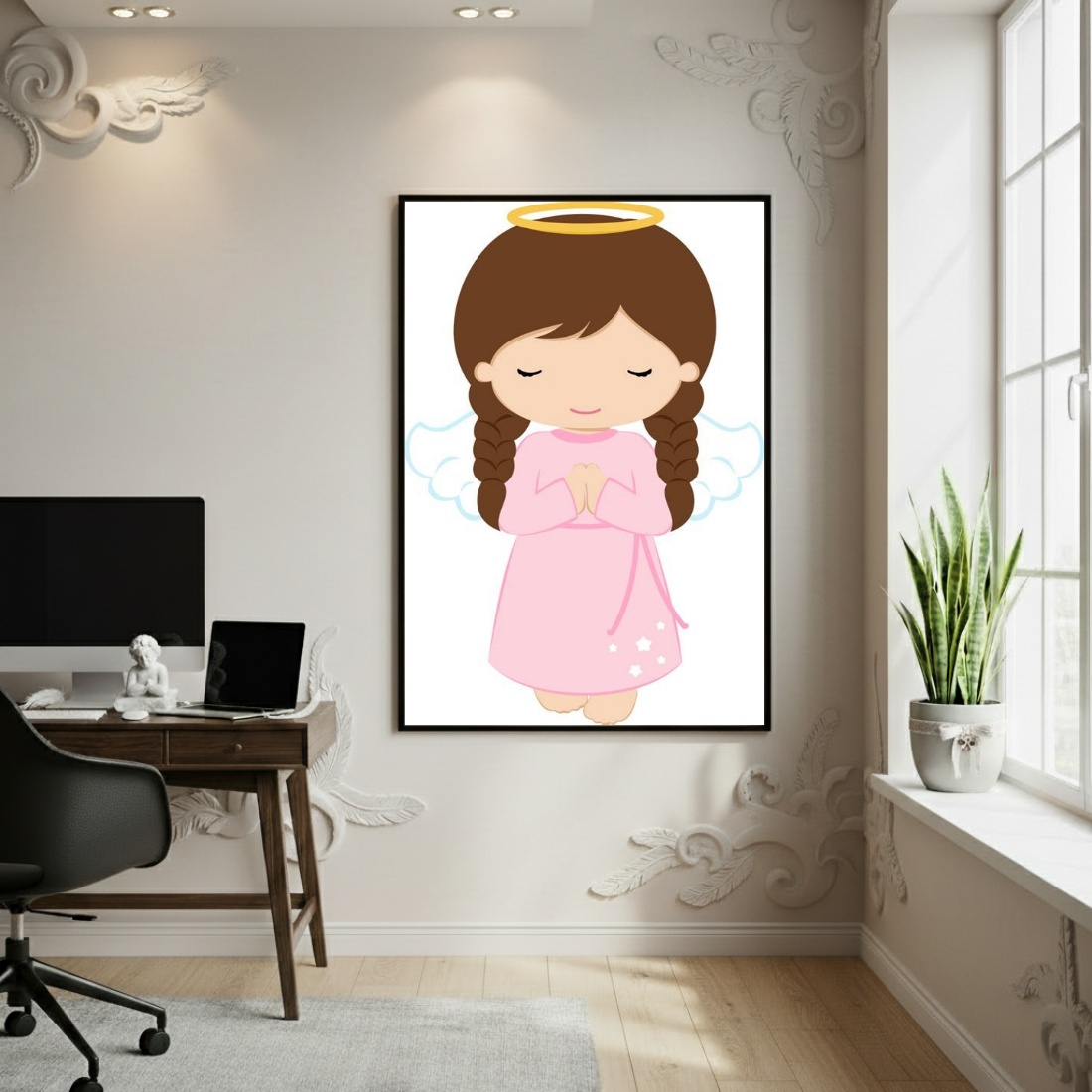 Quadro Decorativo Anjo Das Crianças - 70x50cm