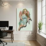 Quadro Decorativo Anjo Tocando Violino - 70x50cm