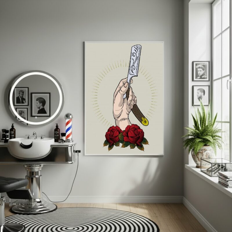 Quadro Decorativo Arte De Navalha - 70x50cm