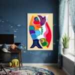 Quadro Decorativo Arte De Peixes - 70x50cm