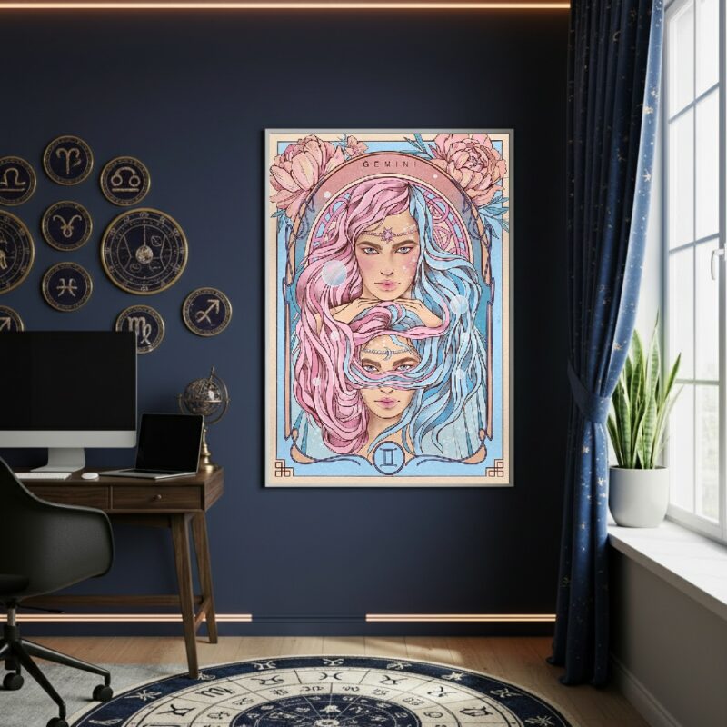 Quadro Decorativo Arte Mulher De Gêmeos - 70x50cm
