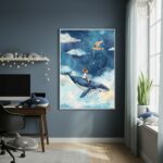 Quadro Decorativo Baleia Dos Sonhos - 70x50cm