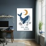 Quadro Decorativo Baleia You Are Magic - 70x50cm
