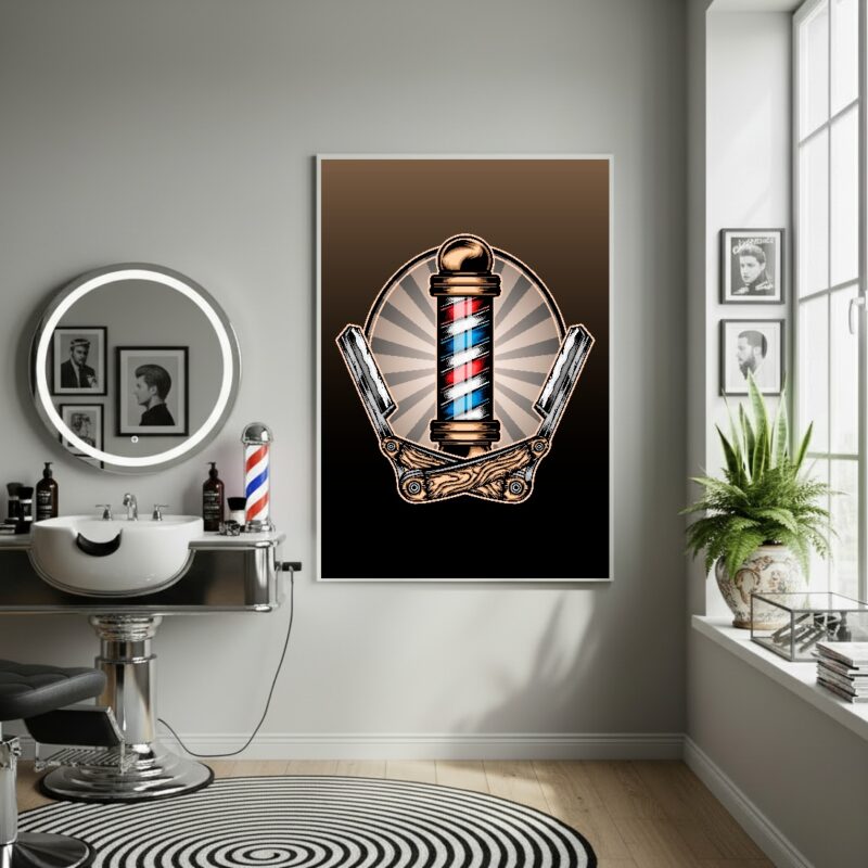 Quadro Decorativo Barbearia Old - 70x50cm
