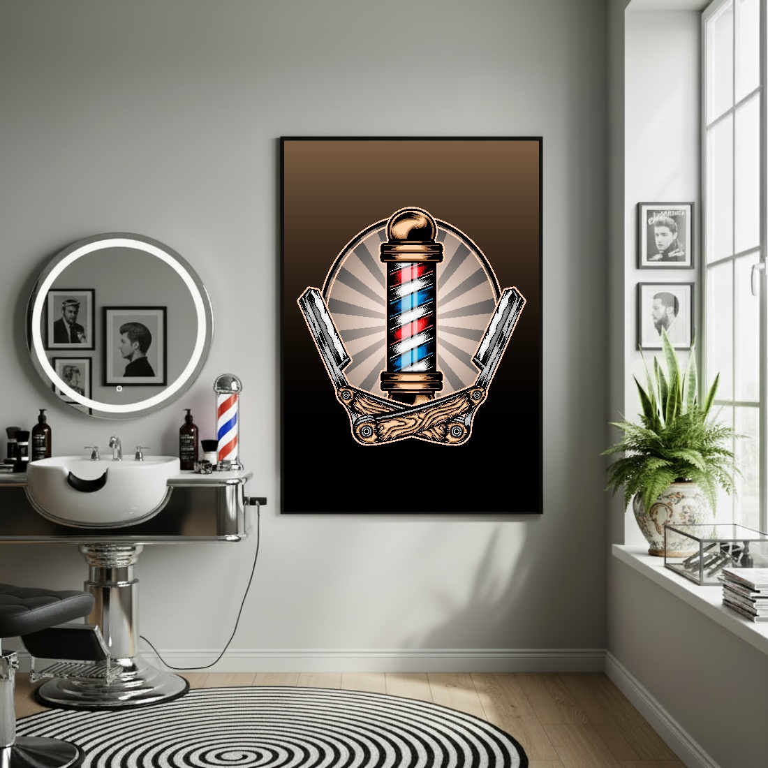 Quadro Decorativo Barbearia Old - 70x50cm