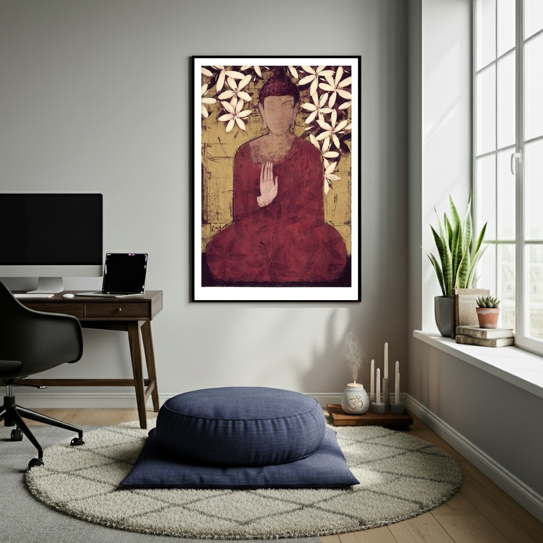 Quadro Decorativo Benção De Buda - 70x50cm