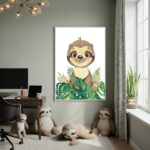 Quadro Decorativo Bicho Preguiça Bebê - 70x50cm
