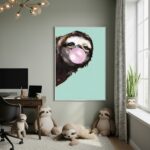 Quadro Decorativo Bicho Preguiça BubbleGum - 70x50cm
