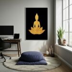 Quadro Decorativo Buda Dourado - 70x50cm