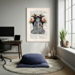 Quadro Decorativo Buda Em Papel - 70x50cm
