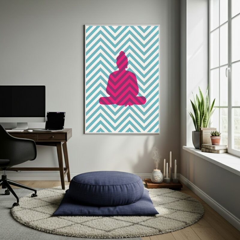 Quadro Decorativo Buda Estampado - 70x50cm
