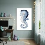 Quadro Decorativo Cavalo Marinho Fofo - 70x50cm