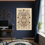 Quadro Decorativo Ilustração De Aquário - 70x50cm