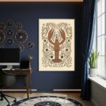 Quadro Decorativo Ilustração De Câncer - 70x50cm