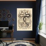 Quadro Decorativo Ilustração De Gêmeos - 70x50cm