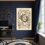 Quadro Decorativo Ilustração De Peixes - 70x50cm