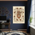 Quadro Decorativo Ilustração De Sagitário - 70x50cm