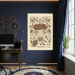 Quadro Decorativo Ilustração De Touro - 70x50cm