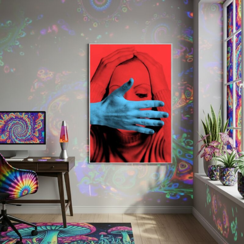 Quadro Decorativo Mão Que Cala - 70x50cm