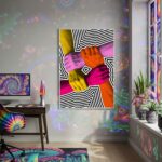Quadro Decorativo Mãos Unidas - 70x50cm