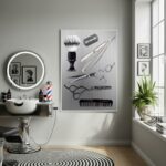 Quadro Decorativo Material De Barbearia - 70x50cm